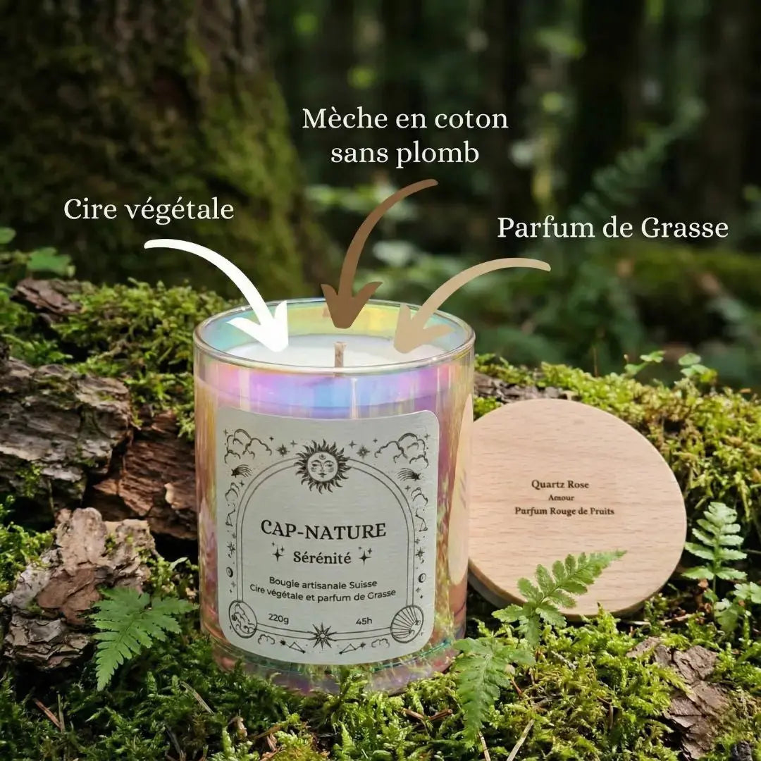 Bougie Protection, bois de santal et tourmaline noire, Cap-Nature