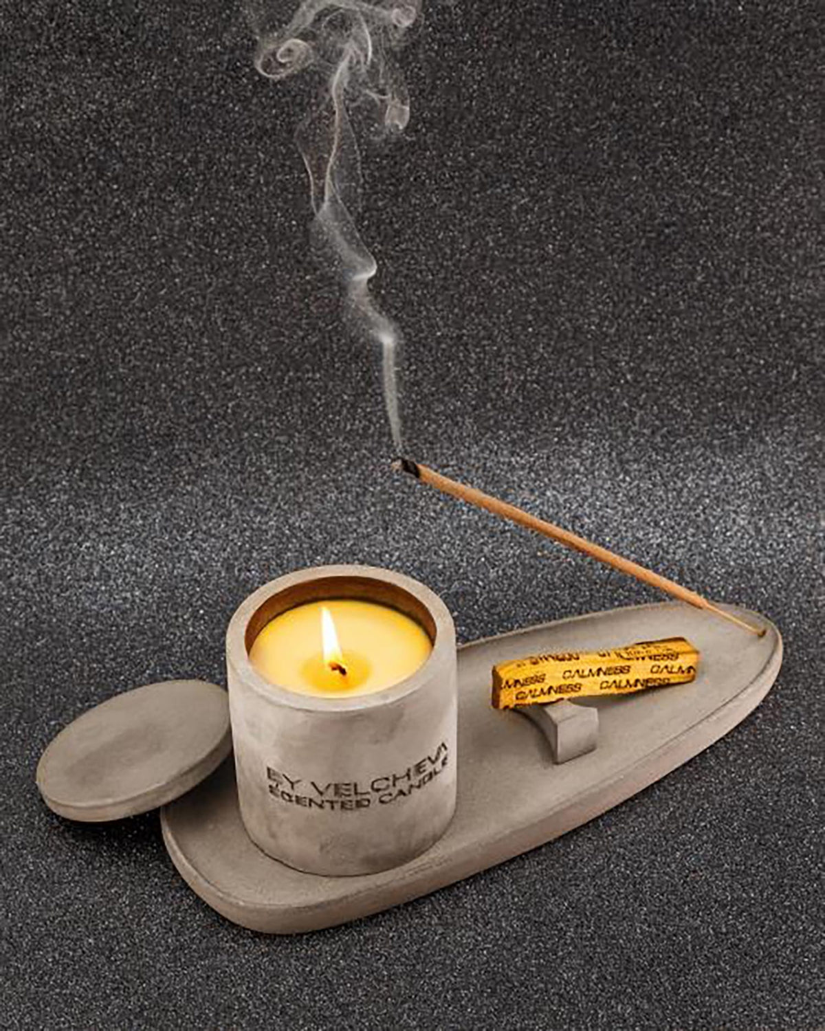Coffret Méditation Bougie, Palo Santo et Encens, By Velcheva